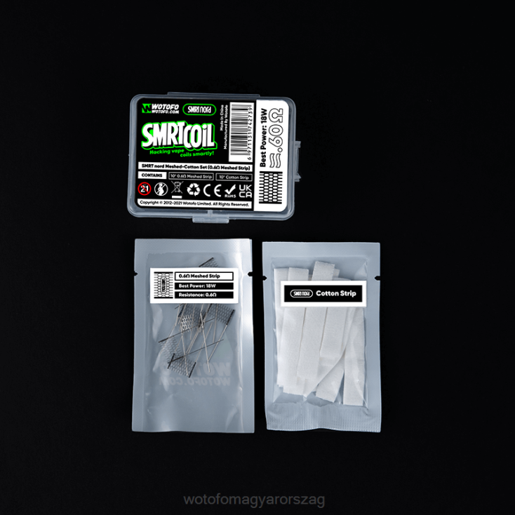 Wotofo SMRT nord mesh-pamut szett 0,6 ohm háló+pamut X44X350 Wotofo Disposable Vapes